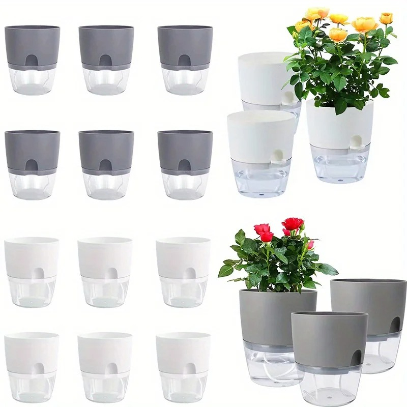 Aloe Vera Pot - 10/5Pcs Self Watering Plastic Flower Pot