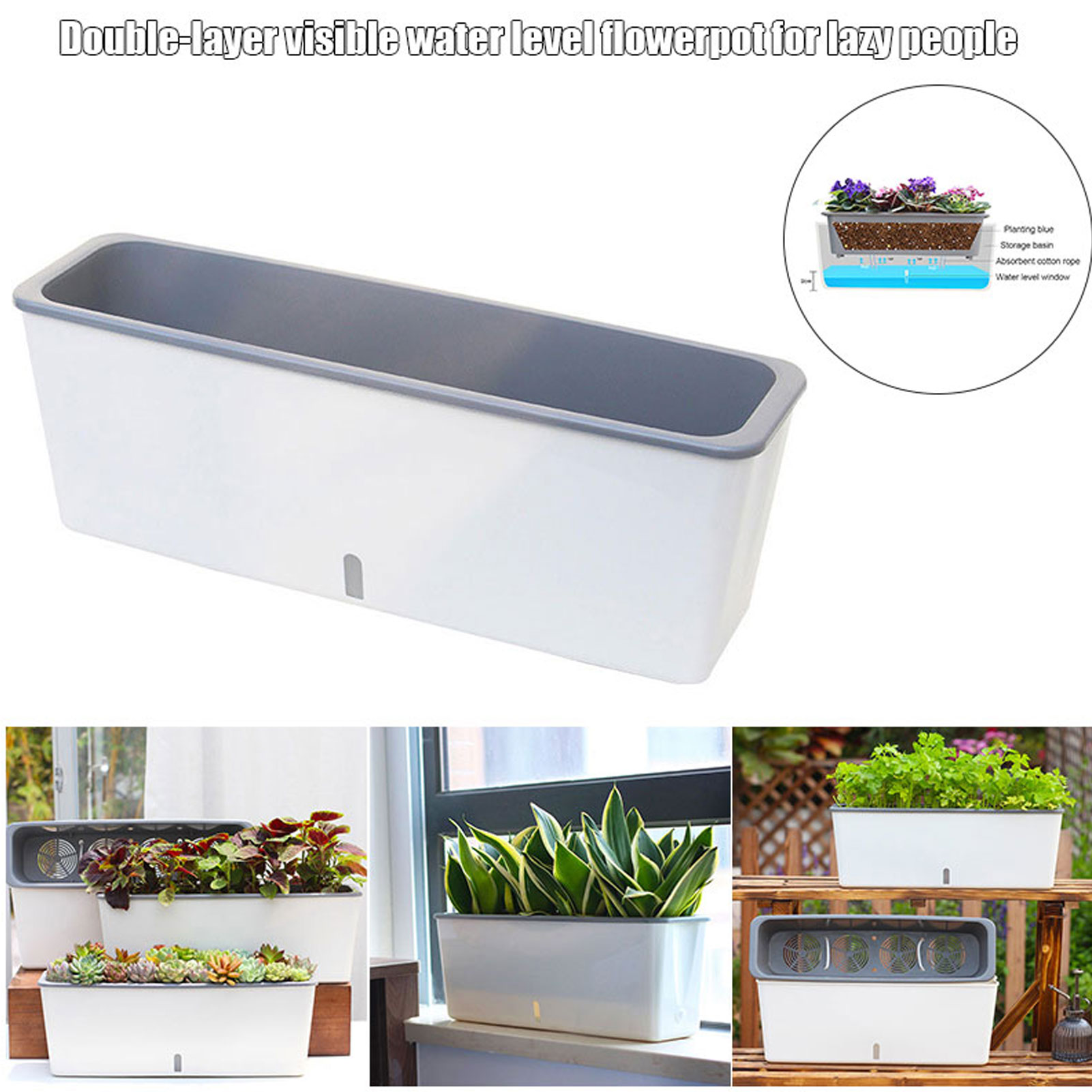 Self-Watering Planter Pots wit - огляд і ціна Aloe Vera Pot