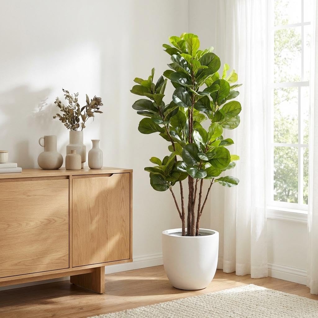 Fiddle Leaf Fig Tree Artificia - огляд і ціна Ficus Lyrata Tree